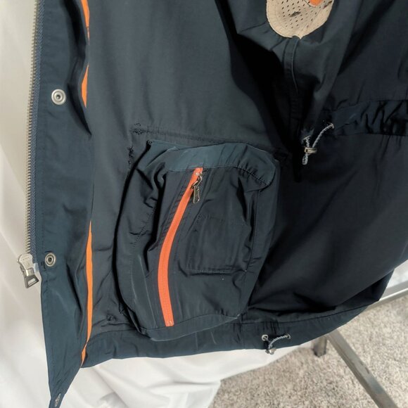 Cole Haan Rain Coat Jacket Medium Blue Hood - Picture 8 of 12